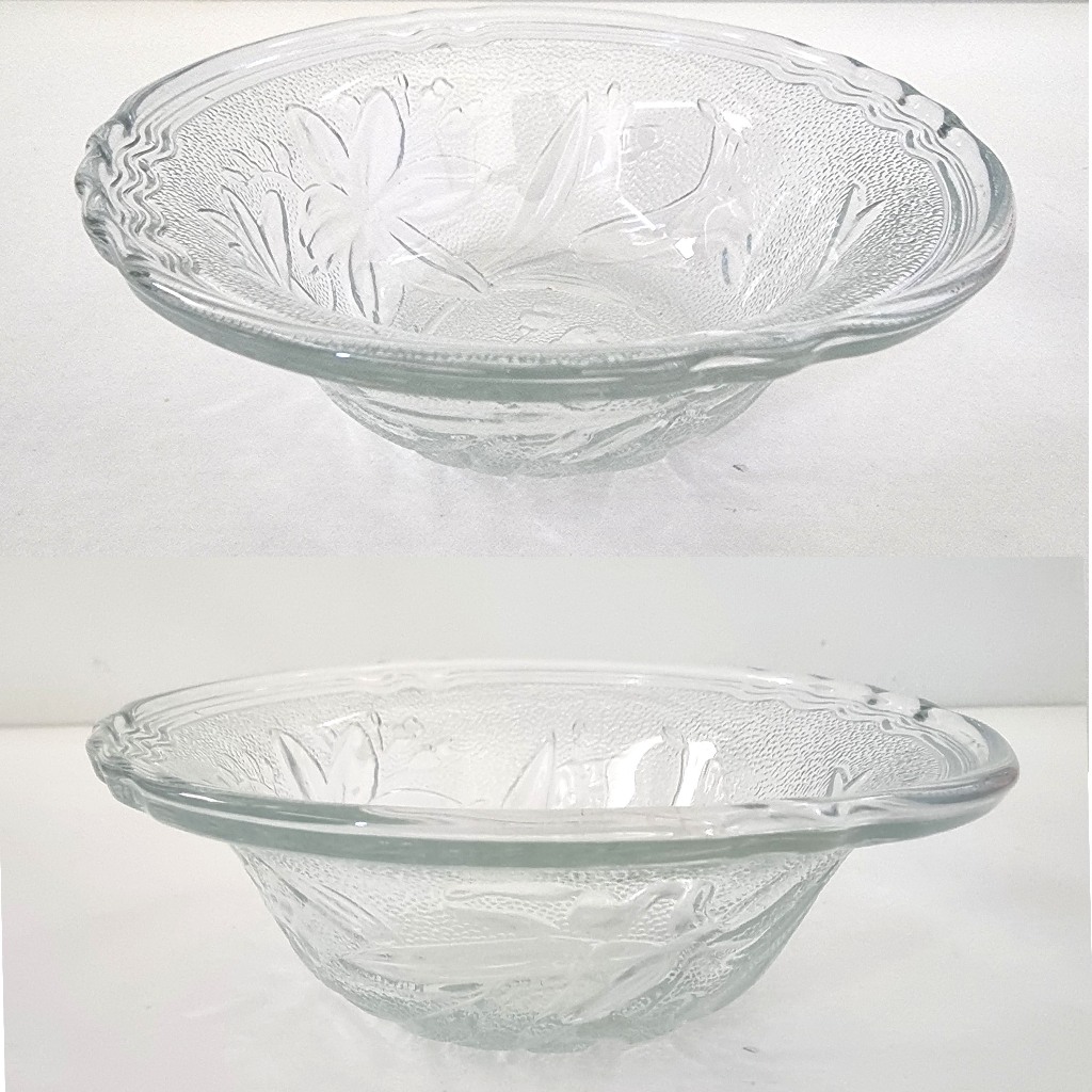 Souvenir Hadiah Mangkuk Mangkok Mini Bowl Tempat Sambal Pastel Tutup Dapur Makan Motif Bunga Kaca Te