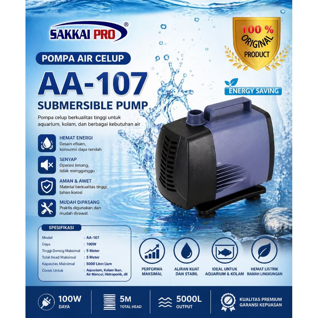 Pompa kolam air mancur SAKKAI PRO AA 107 Submersible pump
