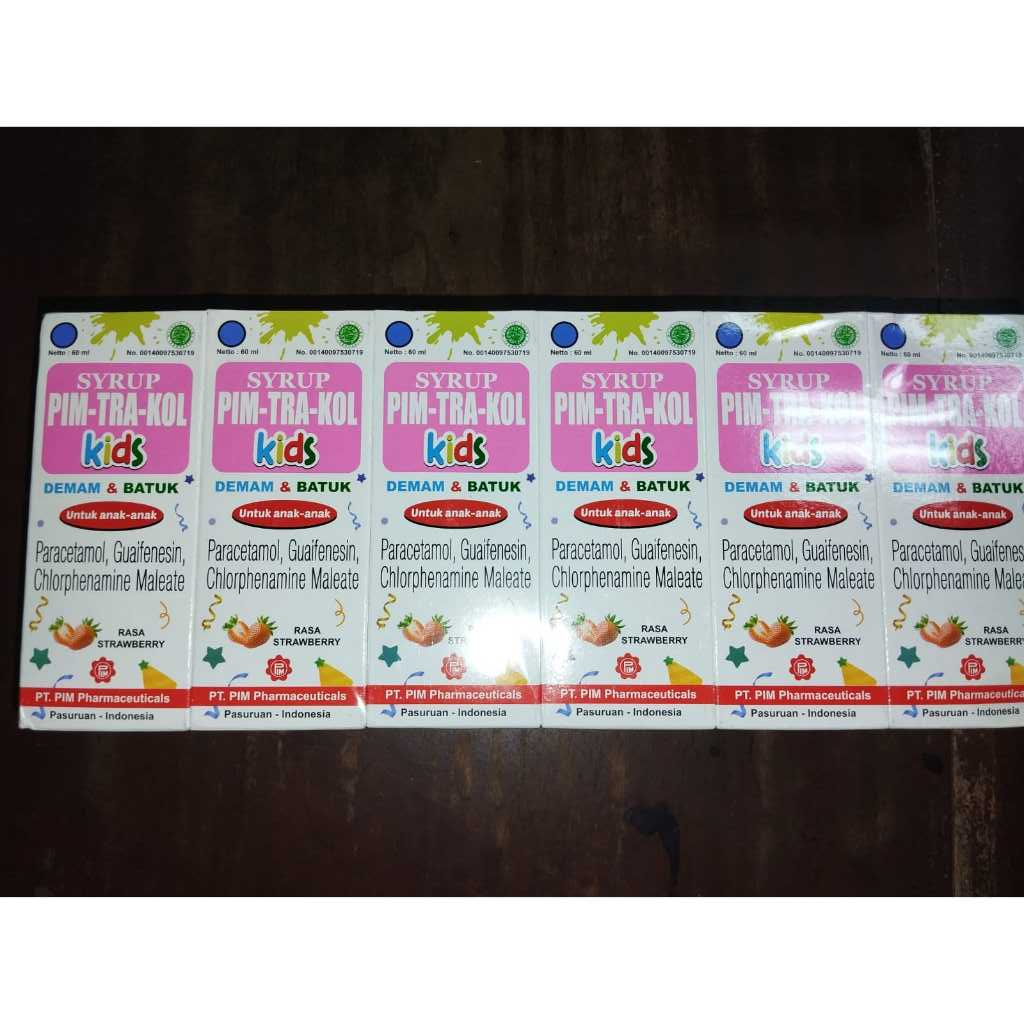 Pimtrakol Kids Demam & Batuk Straw Sirup 60ml (per Botol)