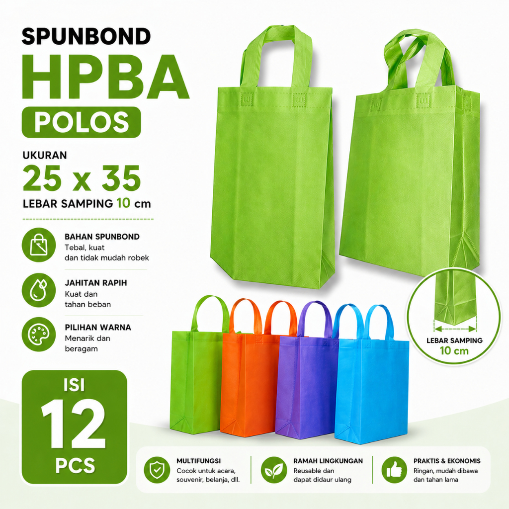 (12 pcs) Tas Hampers HPBA Souvenir 25 X 35 X 10 Spunbond - Spunbond