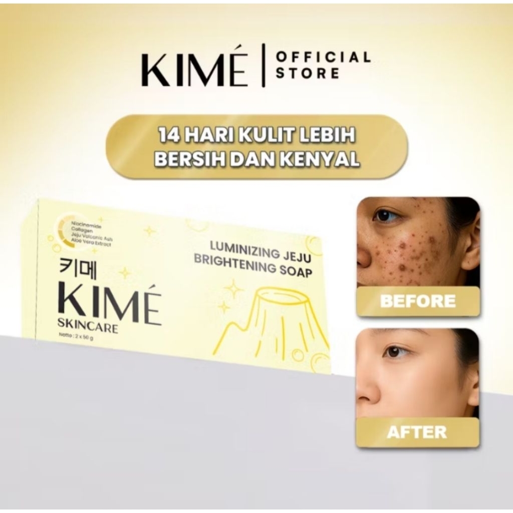 KIME Luminizing Jeju Brightening Soap Sabun Korea Sabun Pemutih Sabun Pencerah Kime Sabun Batang