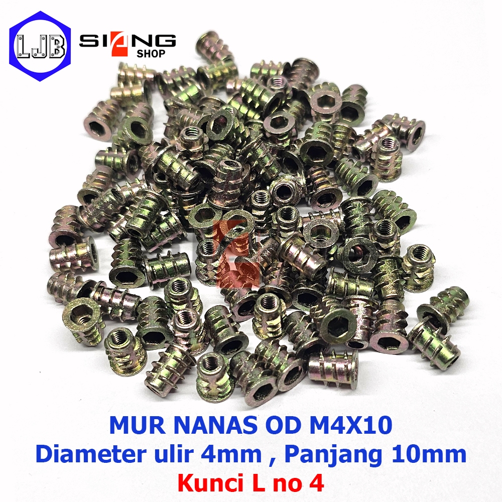 Mur Nanas OD M4x10 (Mur Furniture, Mur Tanam)