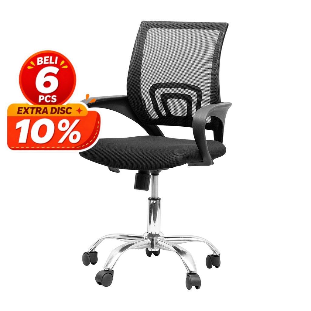 Dekoruma Rando Kursi Kantor Kerja Jaring Hidrolik dengan Roda | Office Chair