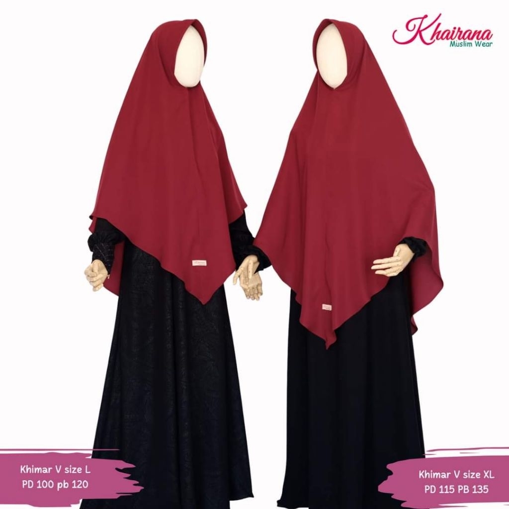 Khimar V shape np tali sz L by Khairana