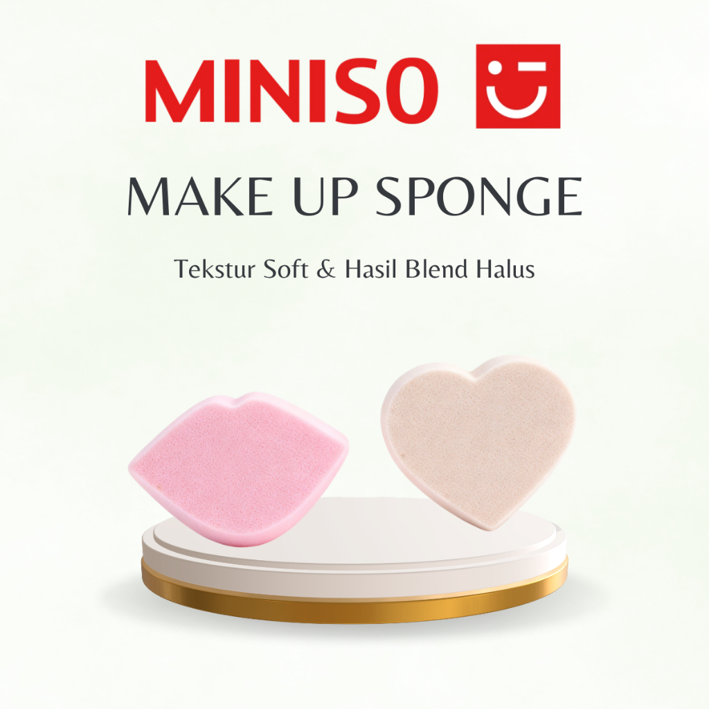 MINISO Makeup Sponge Blender Super Soft Beauty Puff Mengembang Saat Basah Flawless Airbrush Finish L