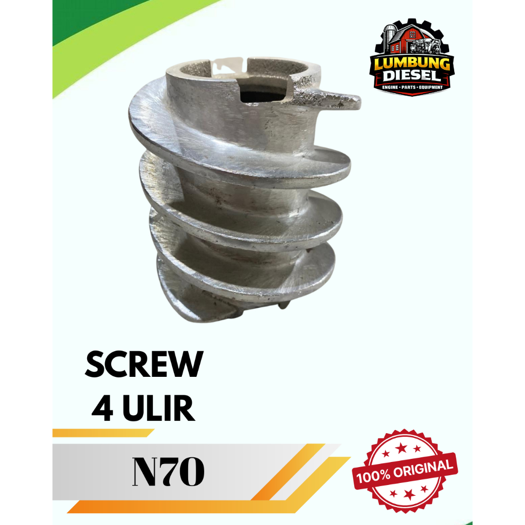 Screw Ulir N70 4 Jalur Mesin Poles Padi Beras Ichi N-70 Bahan Cor Tebal Berkualitas / Spiral Screw N