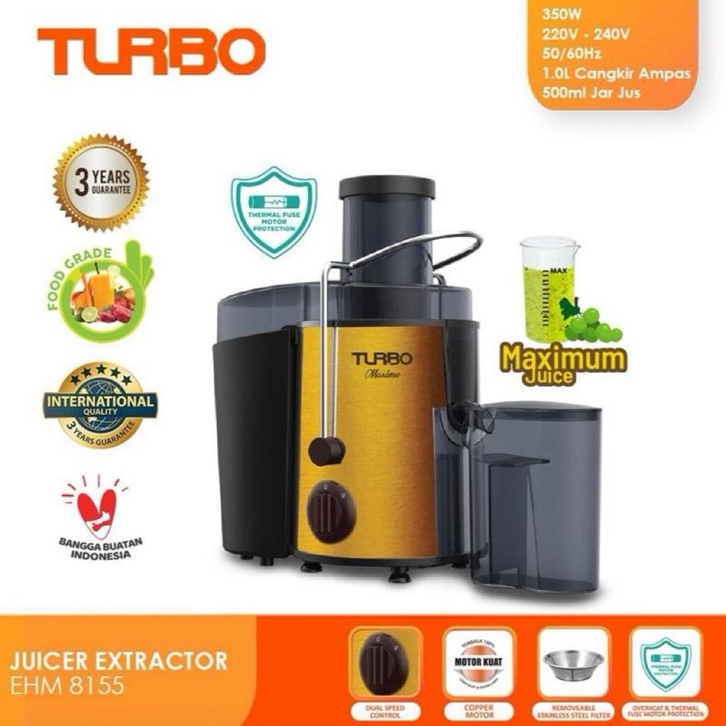 JUICER TURBO EHM 8155 - JUICER PISAH AMPAS TURBO - JUICER EXTRACTOR TURBO - JUICER MURAH PALEMBANG -