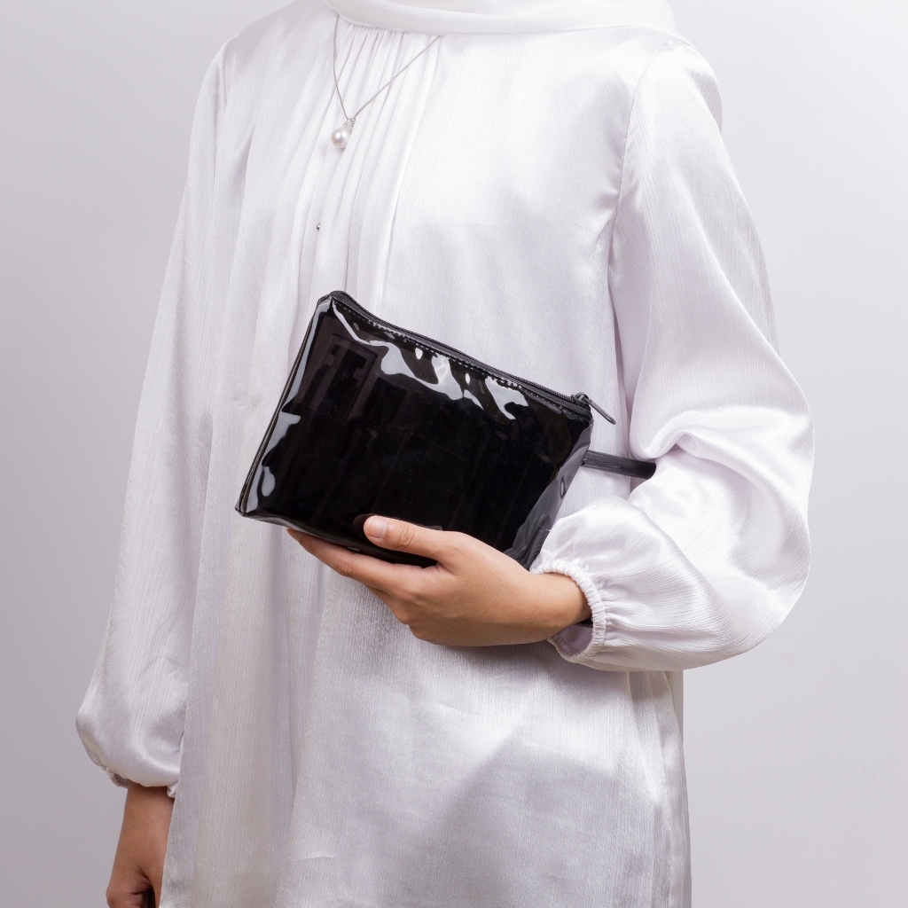 Souvenir pernikahan pouch kapal mika bening transparan besar kecil dompet makeup kosmetik skincare