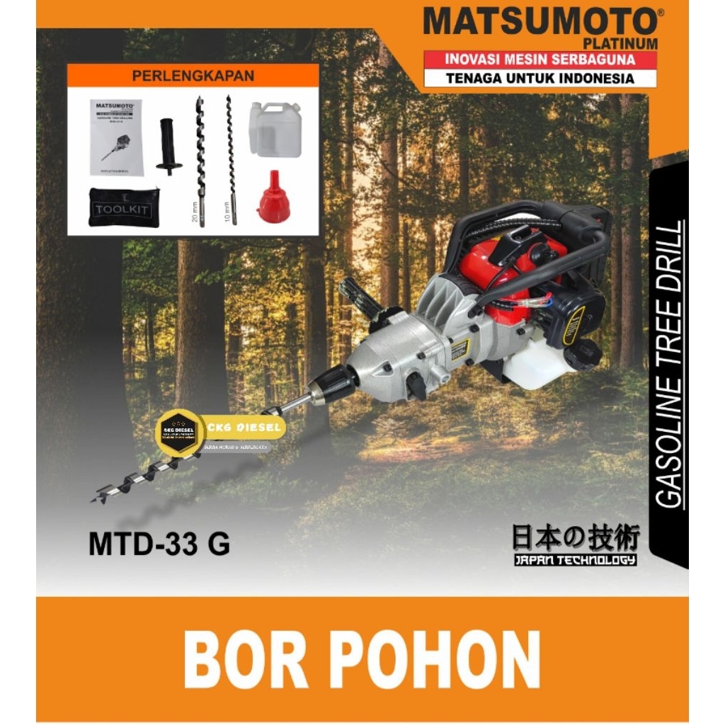 Mesin Alat Bor Pohon Trimmer Drill Matsumoto MTD-33 G Original