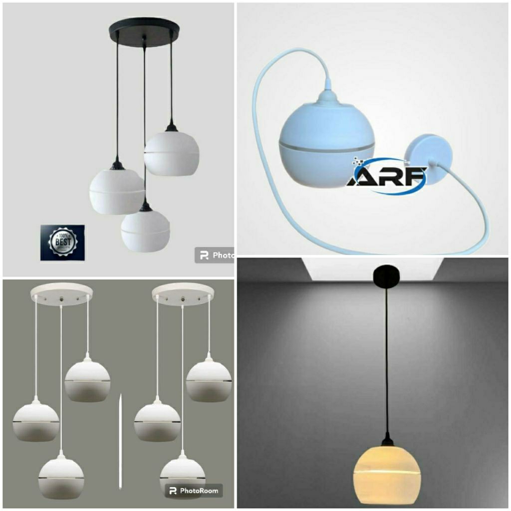 LAMPU GANTUNG BULAT  MINIMALIS / LAMPU GANTUNG PVC