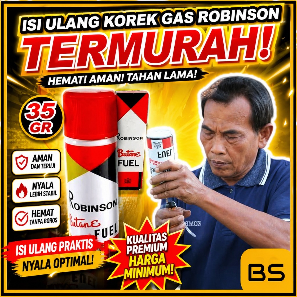 ISI ULANG KOREK GAS ROBINSON Minyak gas ROBINSON 37gr isi ulang korek api refill korek api 37 gr min