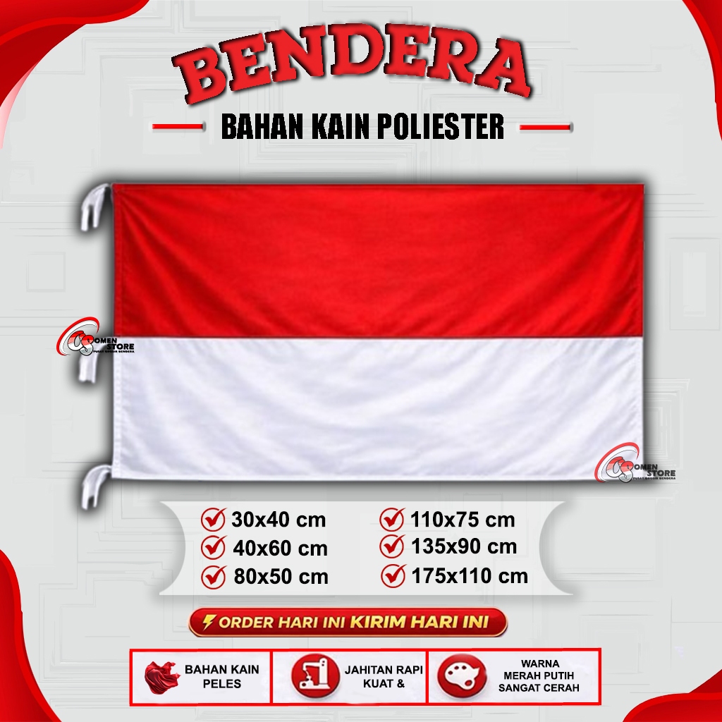 BENDERA MERAH PUTIH BAHAN KAIN POLIESTER KAHATEX GRADE A