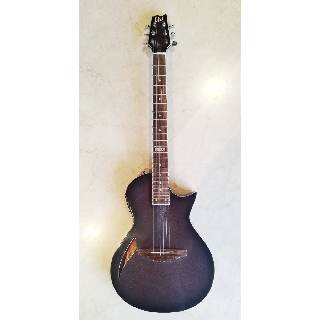 Accoustic Electric Hollow Slim Body Guitar ESP LTD With EQ Gitar Akustik Listrik Custom Lokal 24 Fre