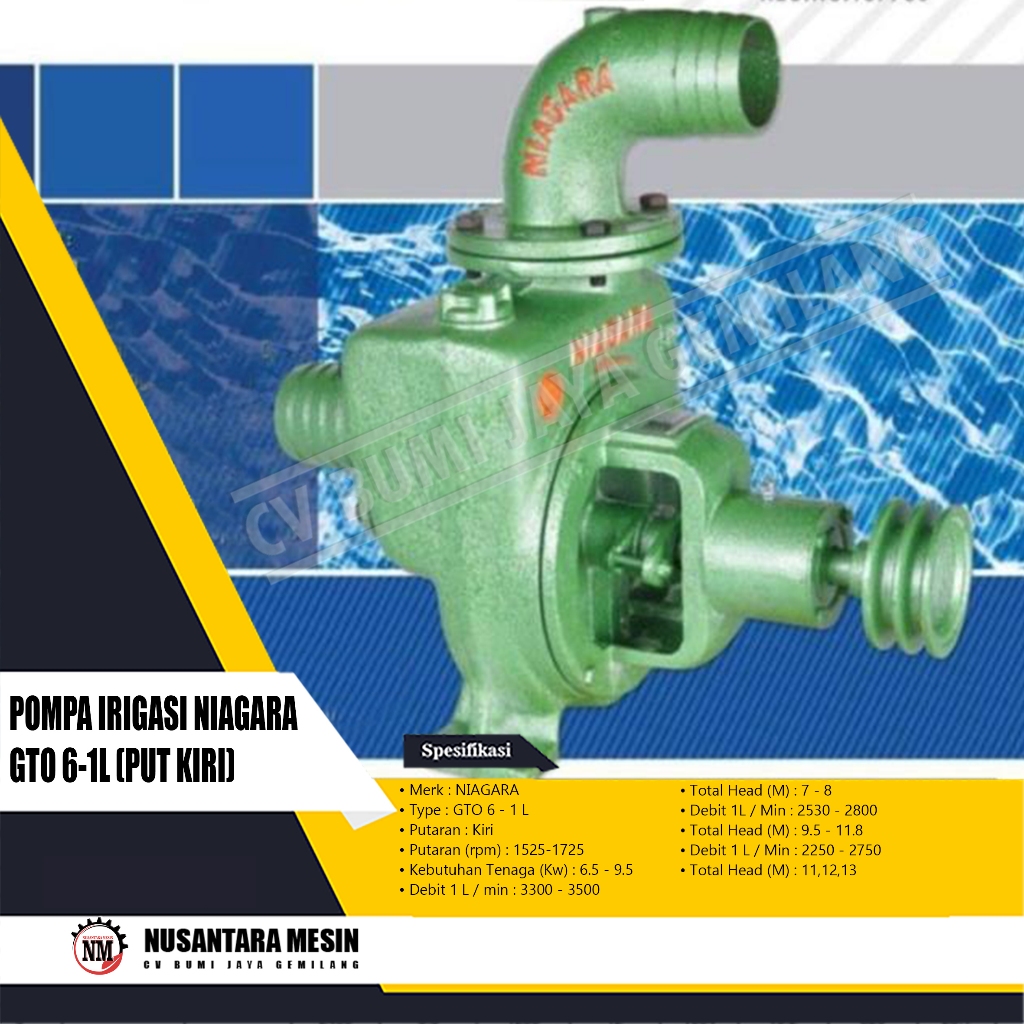 POMPA IRIGASI NIAGARA GTO 6-1L (PUT KIRI)