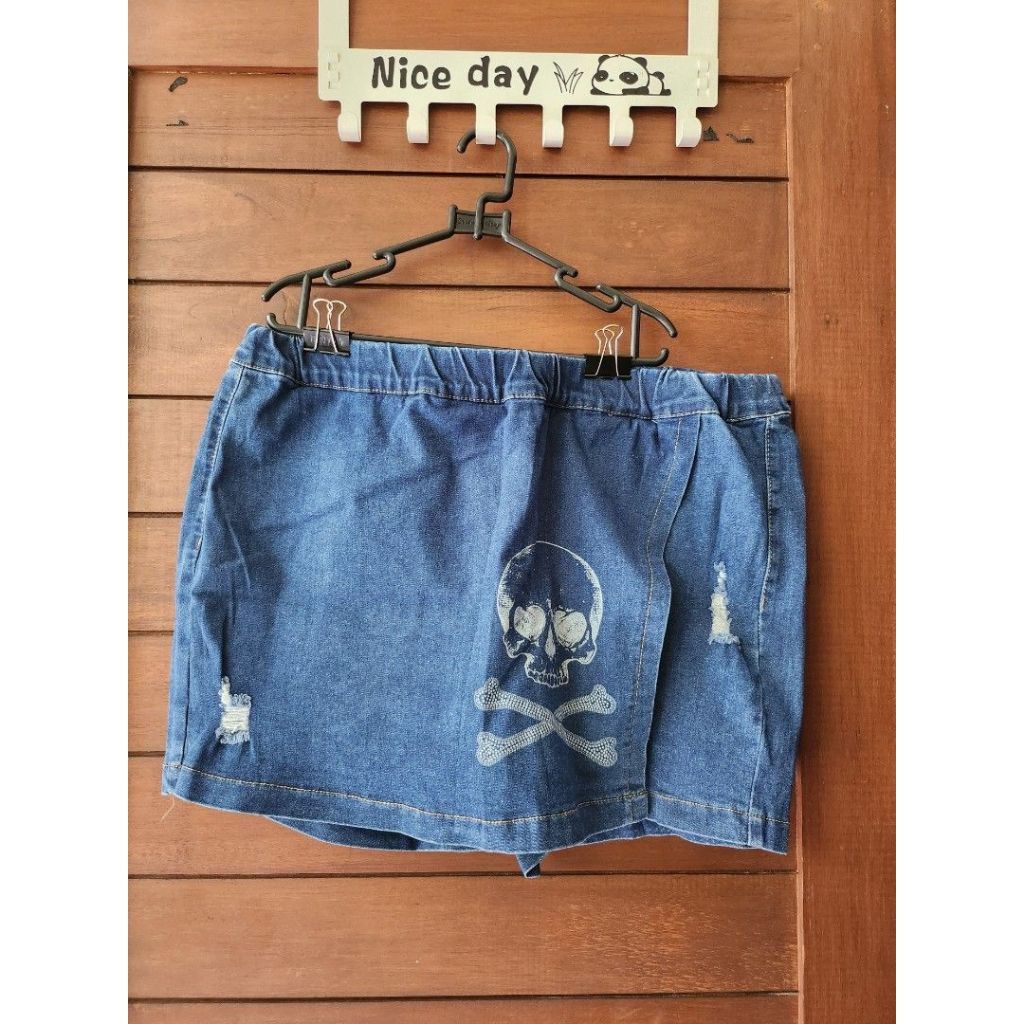 SHEIN Skort Rok Celana Jeans Big Size Plus Size Jumbo 2XL