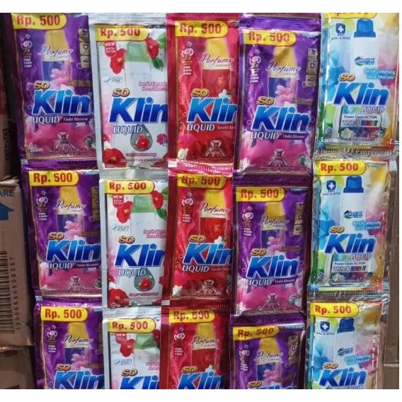 So Klin Liquid 22ml ( 1 Dus ) Isi 130 Sachet / Detergen Cair Pencuci Baju Harum So Klin Cair Karton