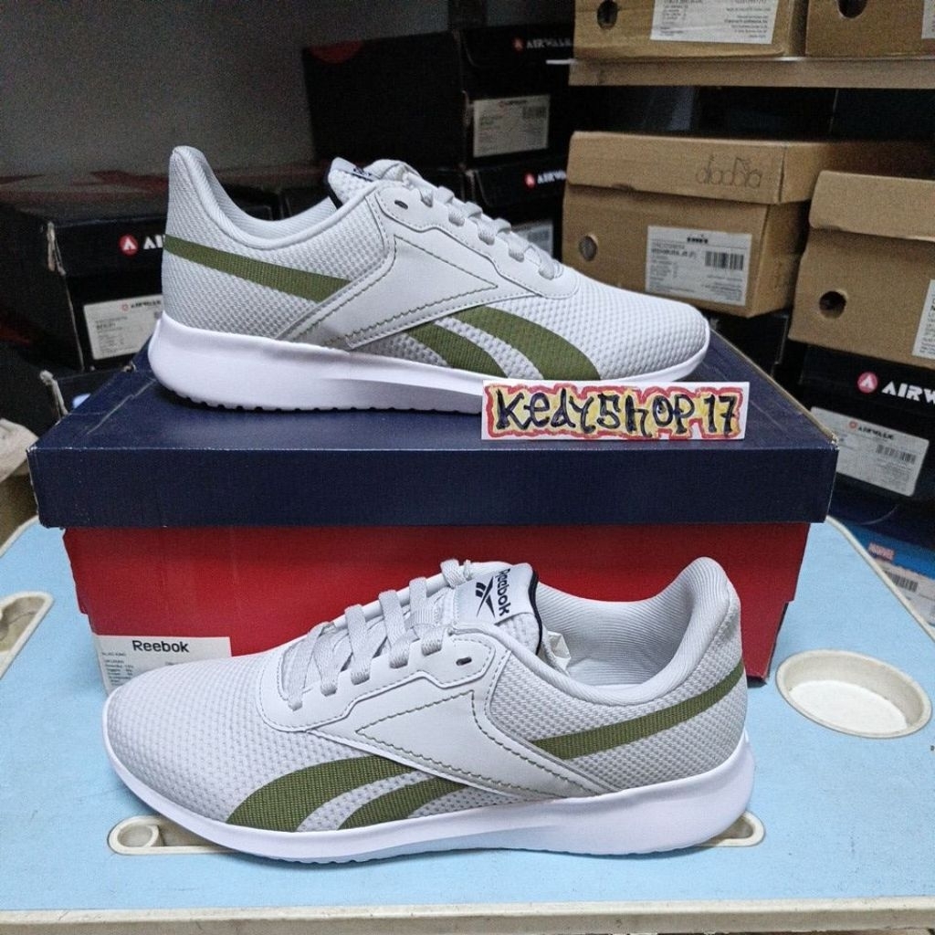 Sepatu Olahraga Pria Reebok Fluxlite Grey Green Original Resmi Sport Station