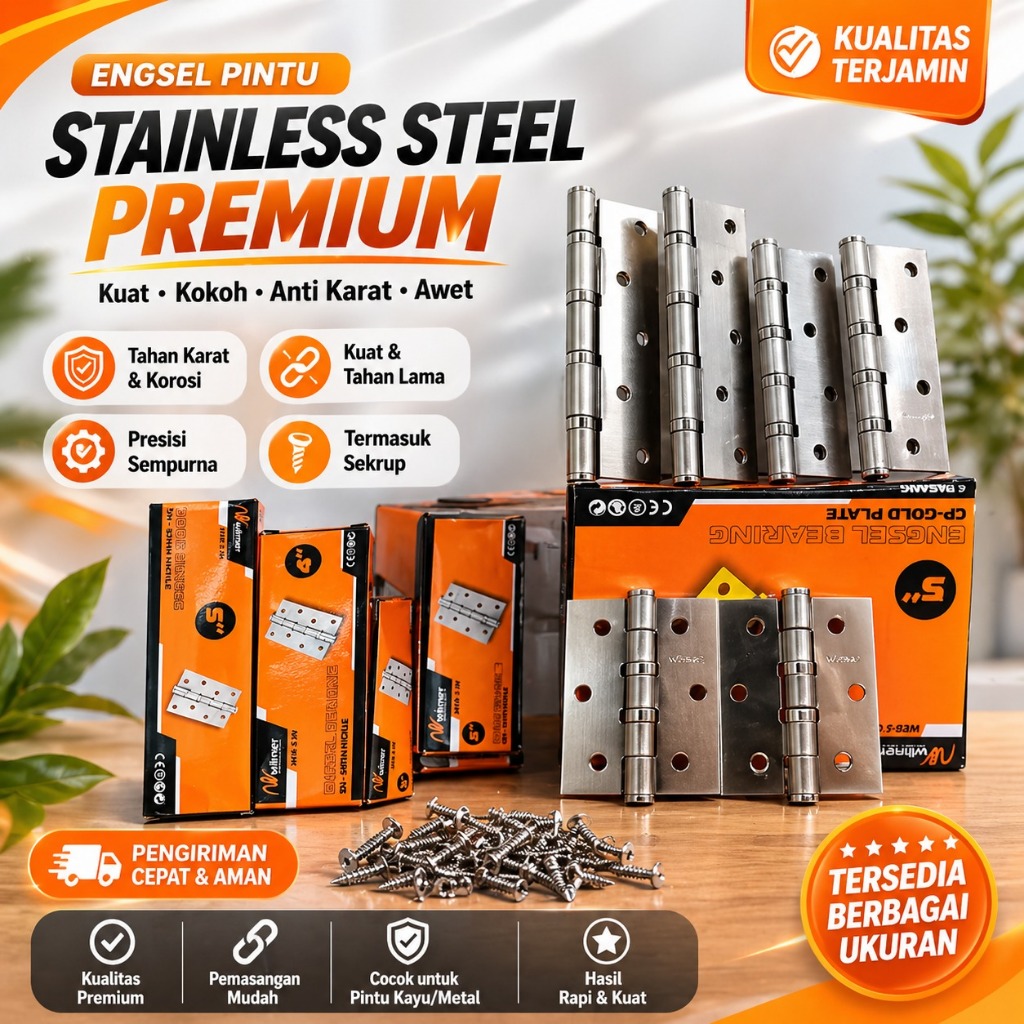 Engsel Stainless tebal/ Engsel 5 Inch Stainless Tebal Kodai/ ENGSEL STANLIS engsel jendela engsel pi