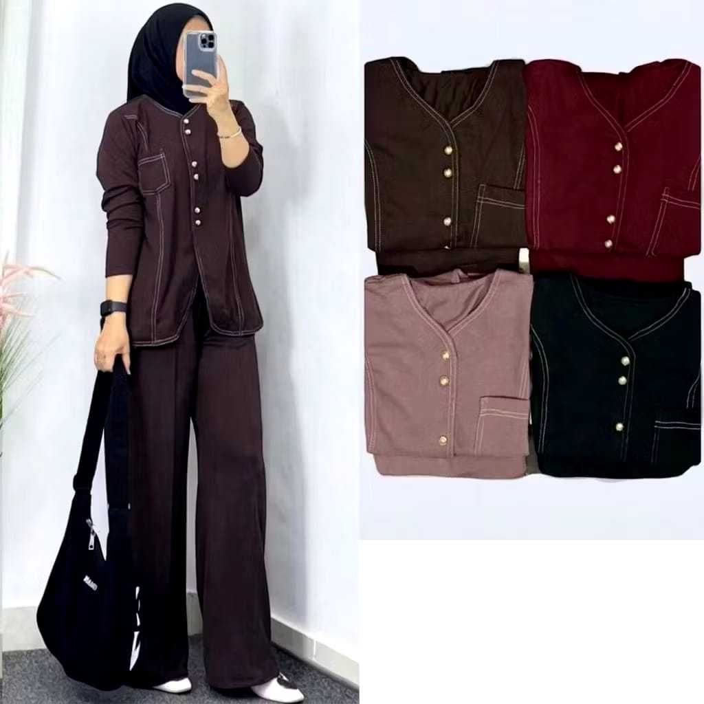 DIAN SET RAYON JAHIT TERBALIK LD 110 / ONE SET WANITA POLOS / SETELAN WANITA KEKINIAN / ONE SET FASH