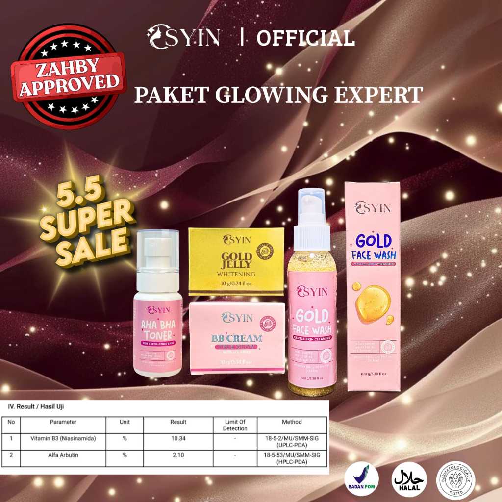 Paket Glowing Expert ( Gold Jelly + Bb Cream + Toner + FaceWash ) Osyin Glow