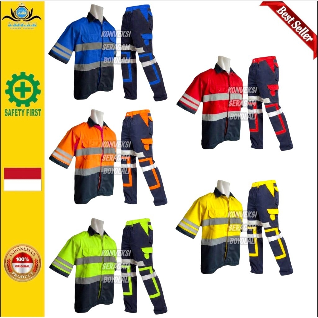 SETELAN BAJU CELANA SAFETY SCHOTLITE 3M - WEARPACK SAFETY REFLEKTOR - SERAGAM SAFETY