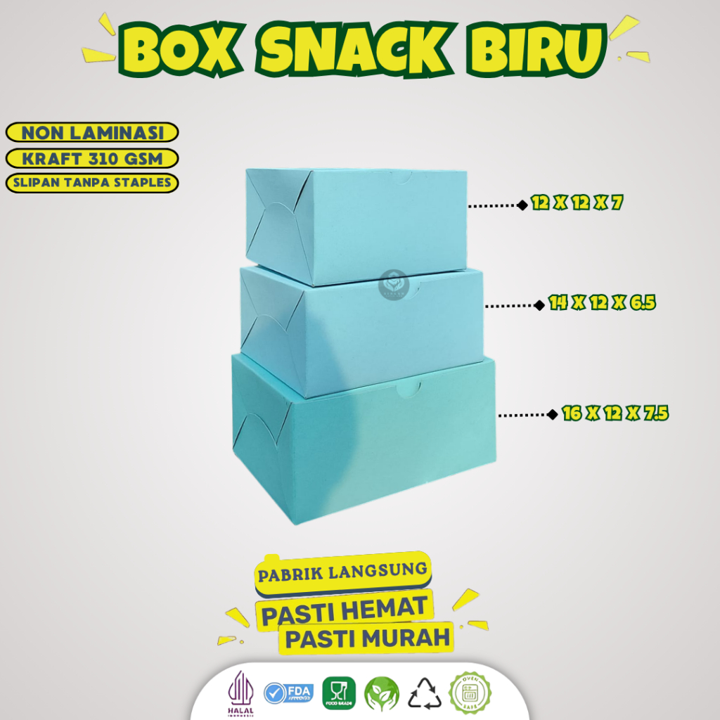 Snack Box 12x16 / Dus Kue / Kotak Kue / Dus Kue / Dus Snack 12x16 / B2P3
