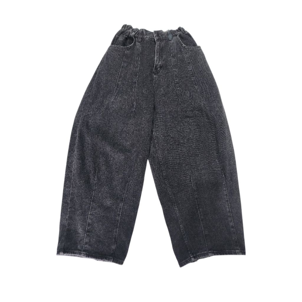 Celana Panjang Jeans Unisex Ballon Balloon Wide Leg Barrel Brand Lane Warna Faded Black