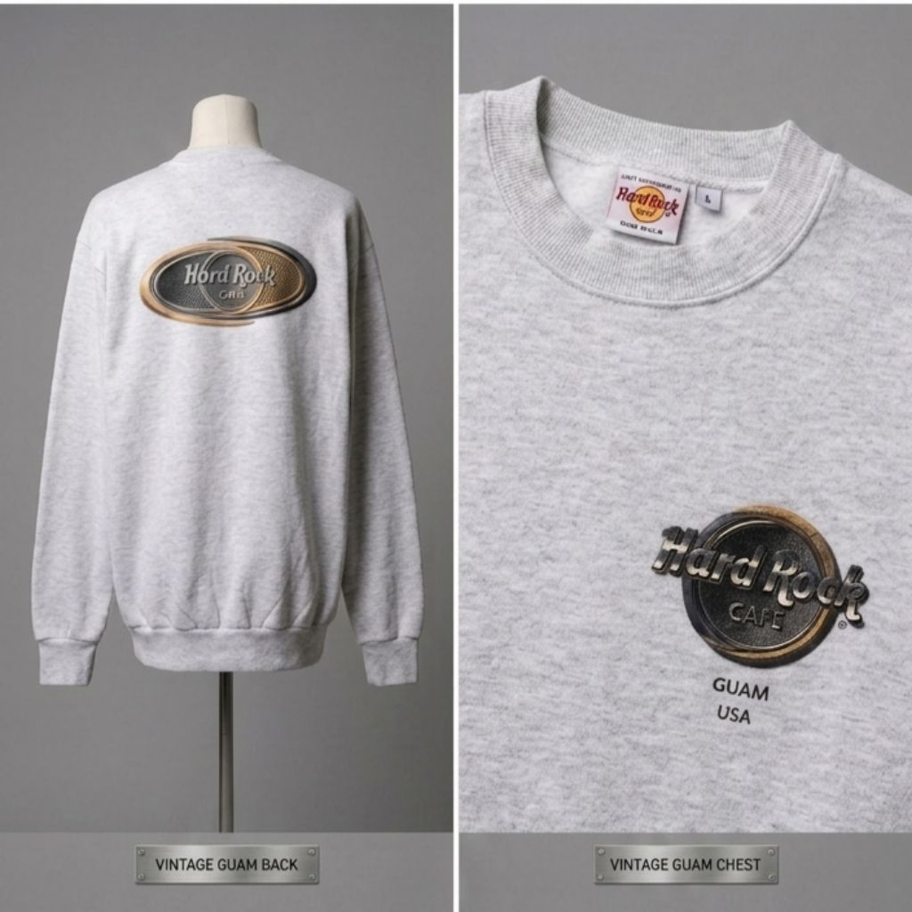 Crewneck hardrock cafe guam USA vintage 90s