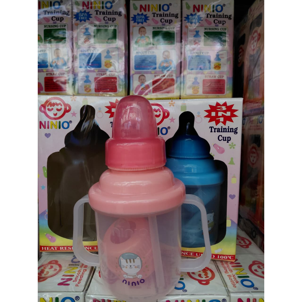 ( 3 PCS ) NINIO BOTOL SUSU TRAINING CUP 3 IN 1