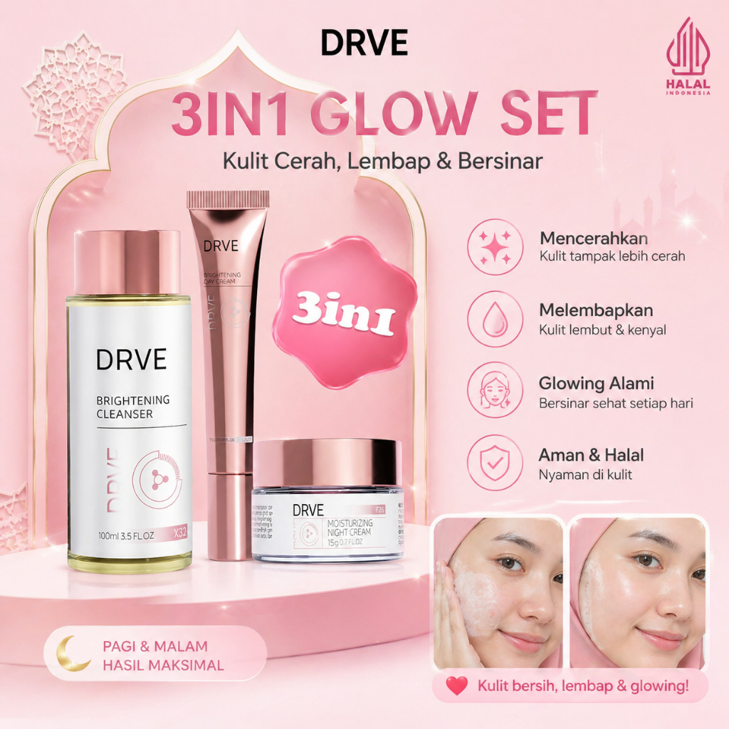 [COD] Drve Paket Bundling 3in1 Tampil Cantik Dengan Kandungan Niaciamide Untuk Kulit Sehat Dan Bersi