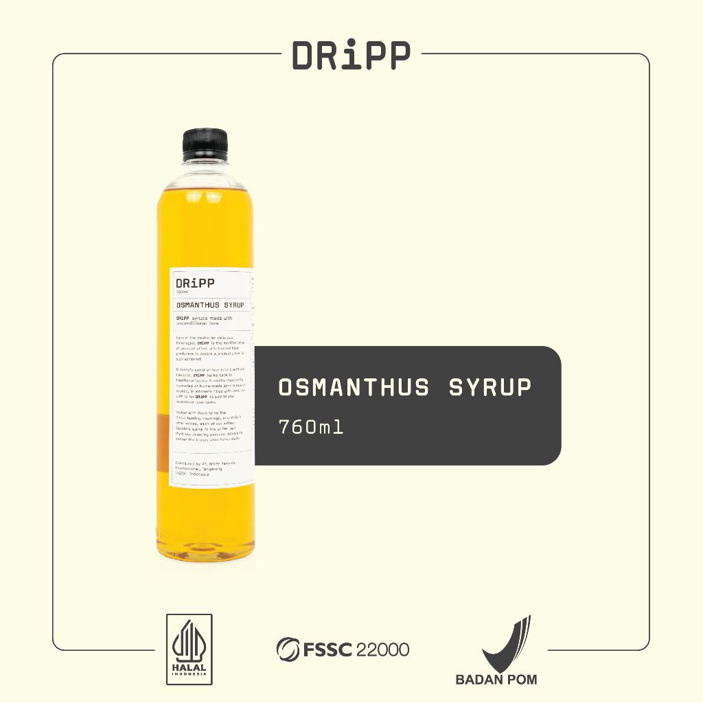 Dripp syrup Osmanthus 760ml - Sirup Osmanthus - Sirup minuman rasa Osmanthus