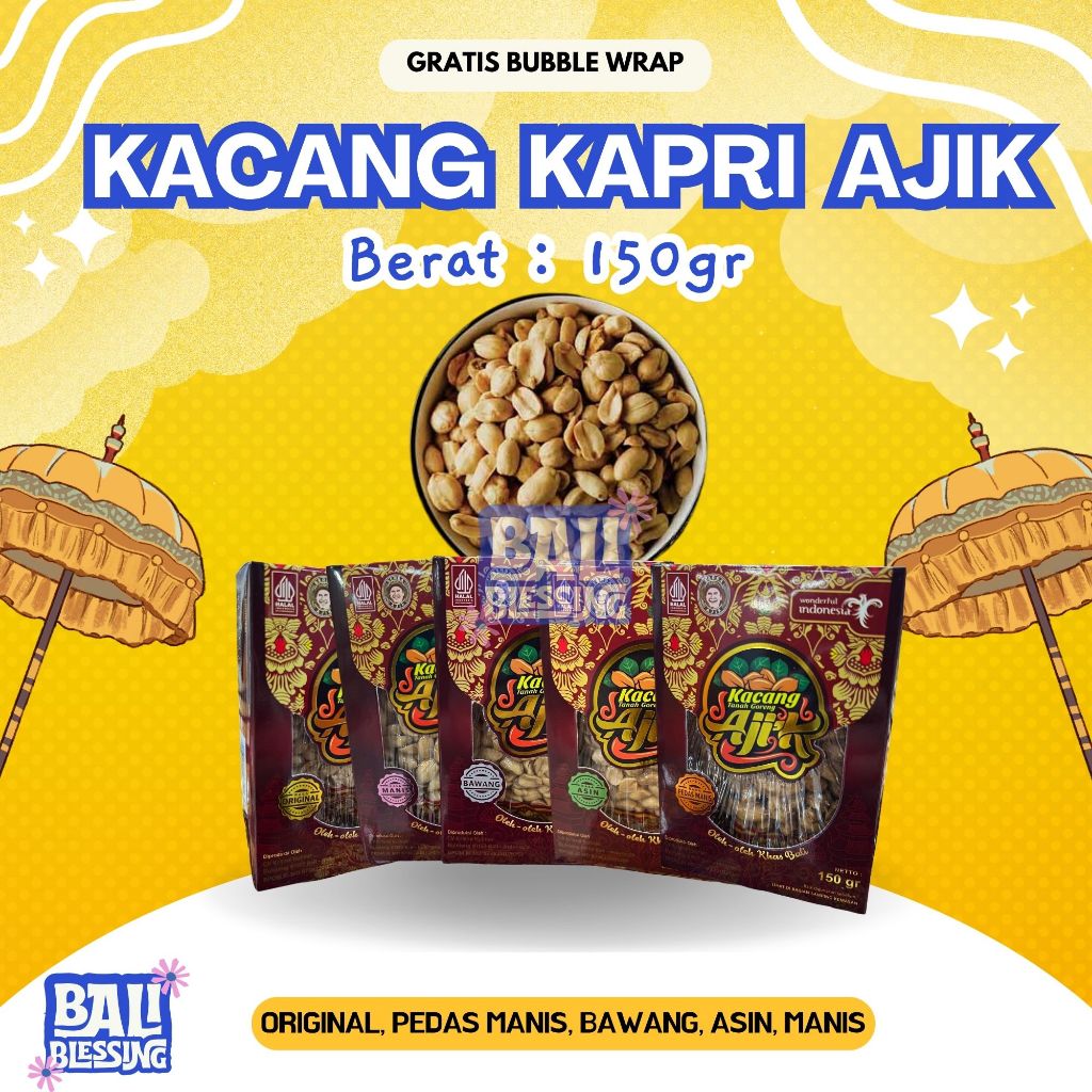 Promo Kacang Tanah Ajik / Kacang Kapri Ajik Krisna (150gr) Oleh Oleh Khas Bali