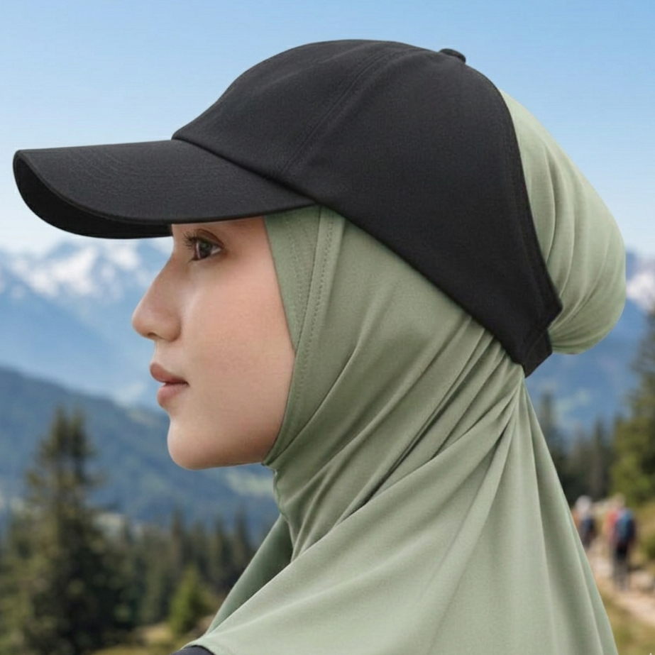 Topi Sport Wanita Simple Modern Hijaber Nyaman untuk Aktivitas