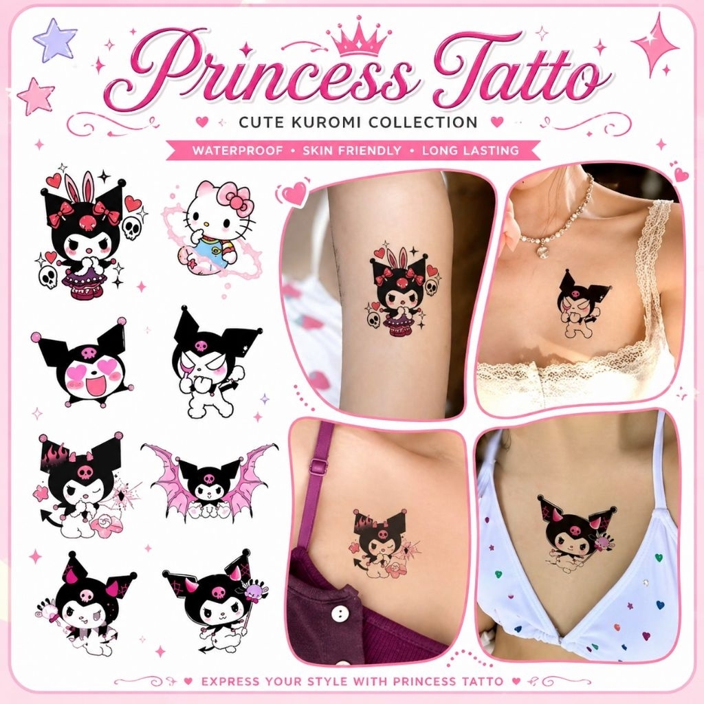 TATTO | sticker tatto temporer || tatto berwarna || tatto kuromi