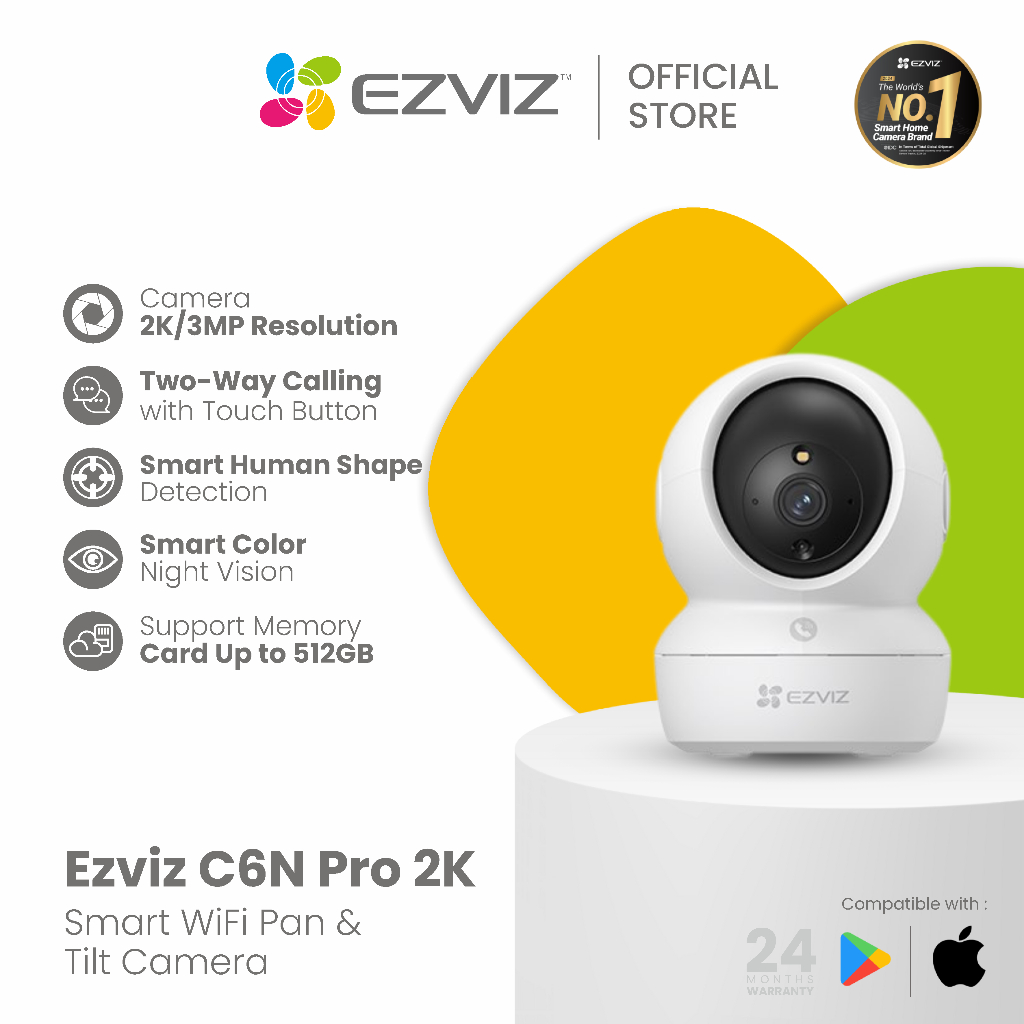 Ezviz C6N Pro 2K 3MP Smart Wifi CCTV IP Cam Pan Tilt Camera