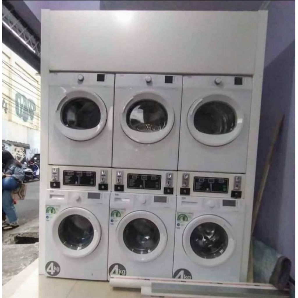paket mesin laundry coin 3 set merk beko