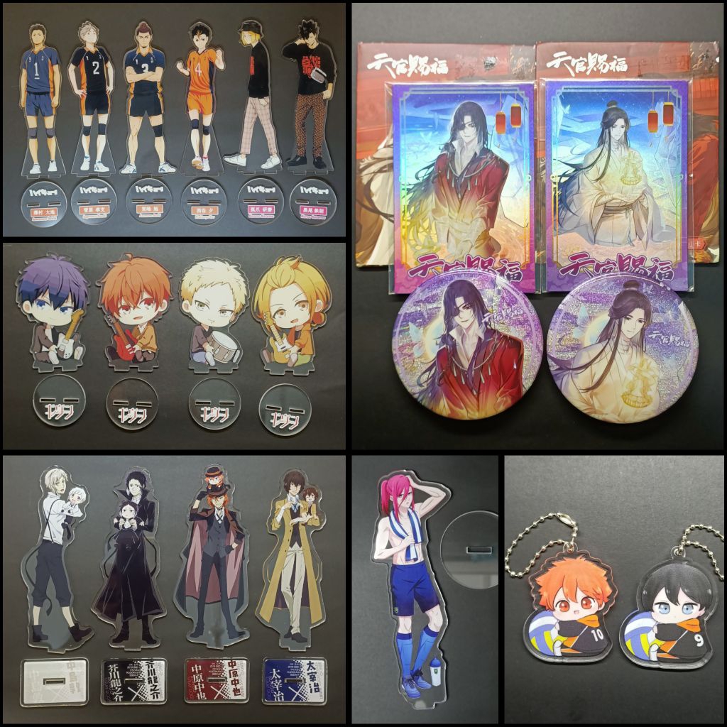 [UNOFFICIAL] Set Standee Keychain Akrilik Badge TGCF Heaven Official's Blessing, Haikyuu, Given, Bun