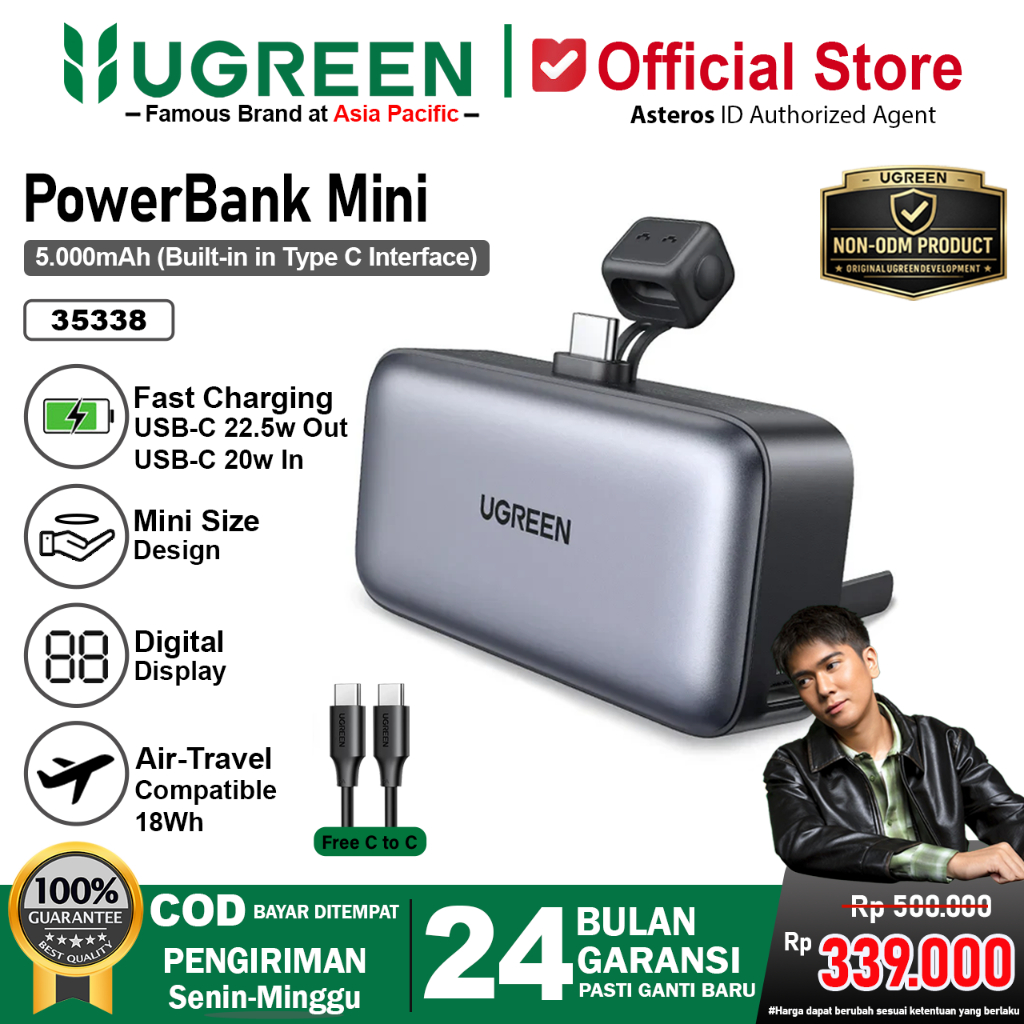 UGREEN Power Bank Mini 5.000mAh PD Fast Charging 20W with Phone Holder 35338