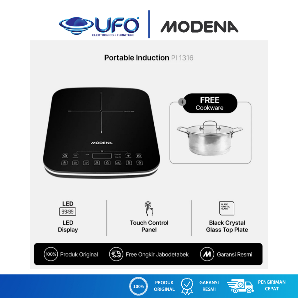 MODENA Kompor Induksi PI1316 Portable 1 Tungku
