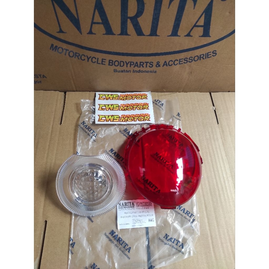 Kaca mika lampu belakang scoopy 2020 2021 2022 2023 merah putih