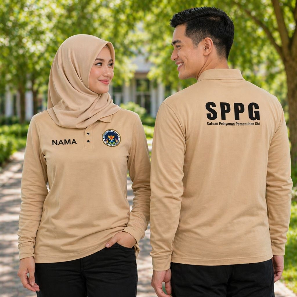 Kaos Polo Seragaman SPPG/Kaos Kerah Seragaman MBG Lengan Panjang