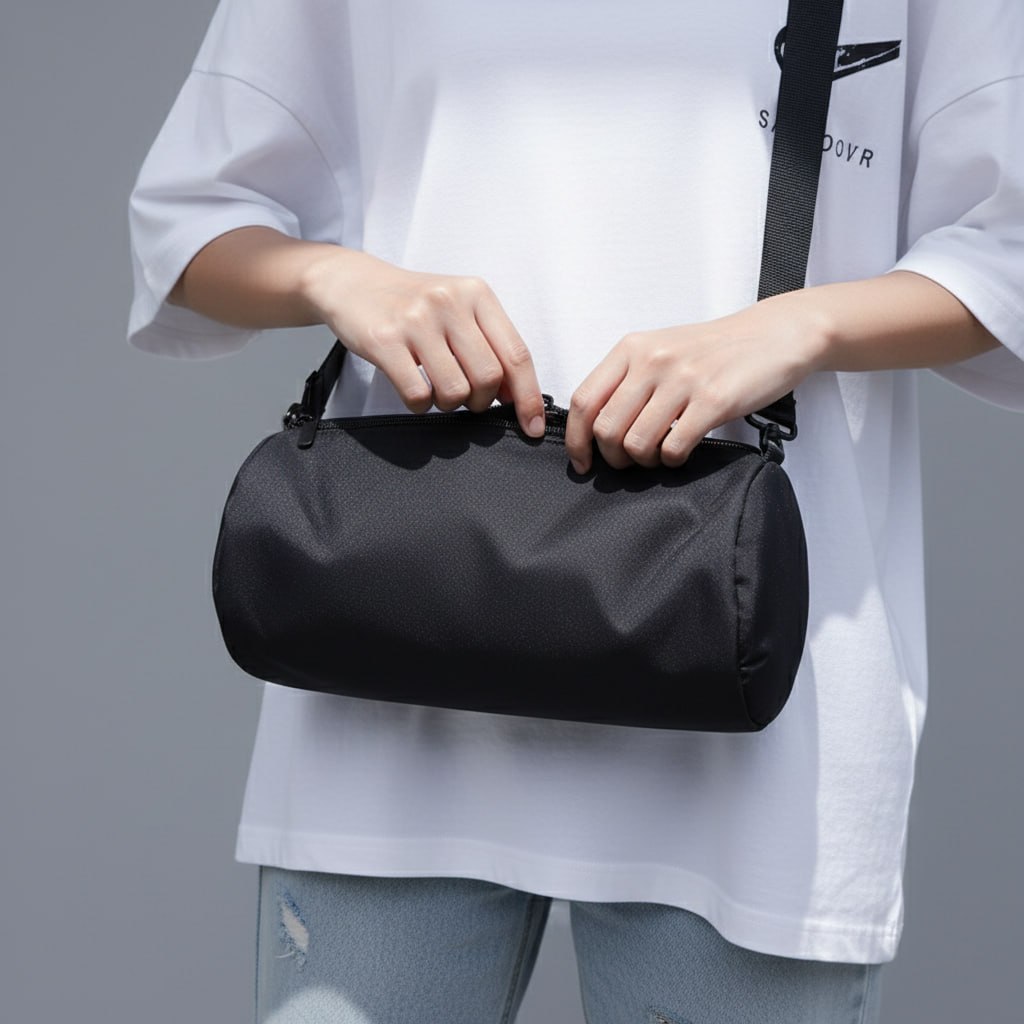 Tas Selempang Model Tabung Tas Bahu Wanita Pria Slempang Tas Tabung olahraga