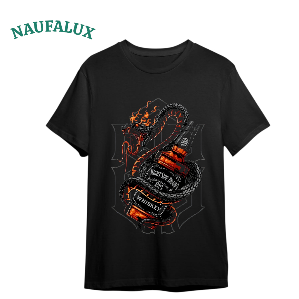 Nufalux * Kaos Whisky logo * Premium Reguler Black & White