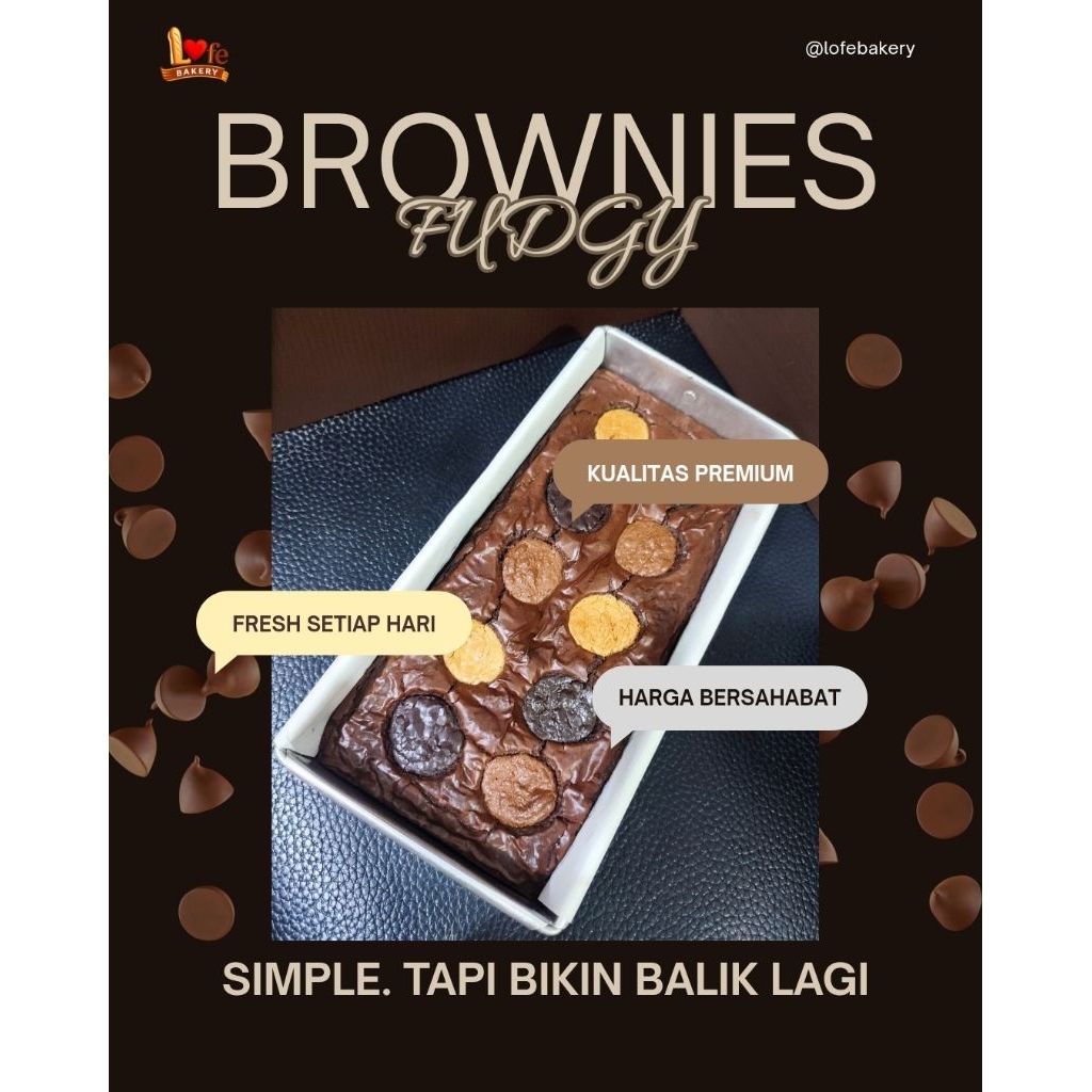 Brownies Fudgy (khusus pengiriman instant)