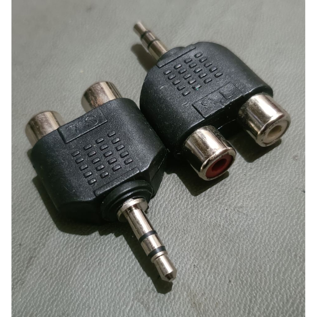 JACK STEREO T JACK RCA CABANG 3.5MM