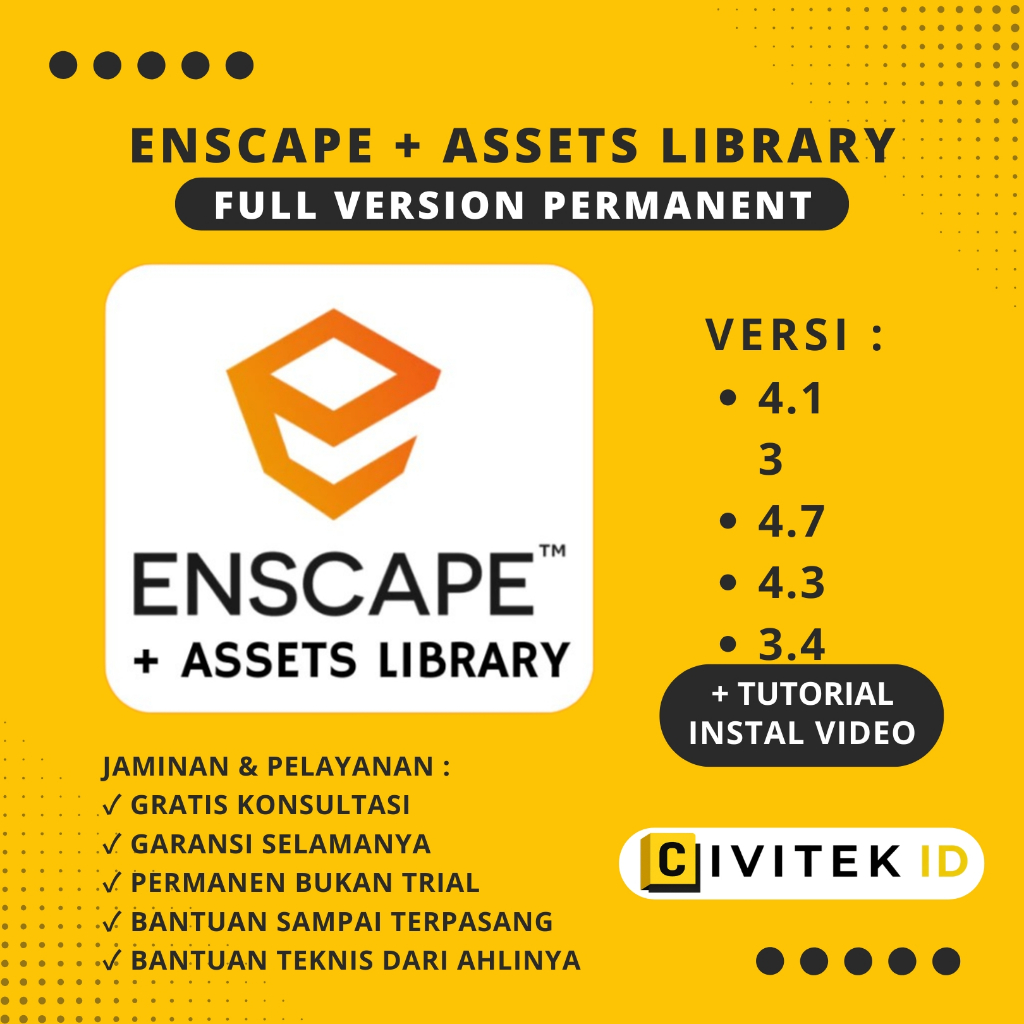 Enscape 3D + Full Assets Library Offline Lengkap - Software Render SketchUp Revit Win Permanen