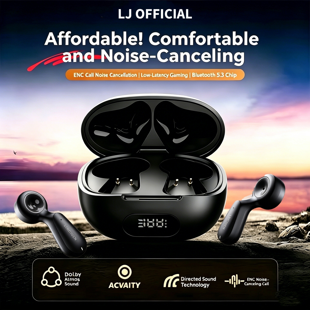 LJ Lentiven TWS Earbuds Bluetooth 5.4 IPX5 W14