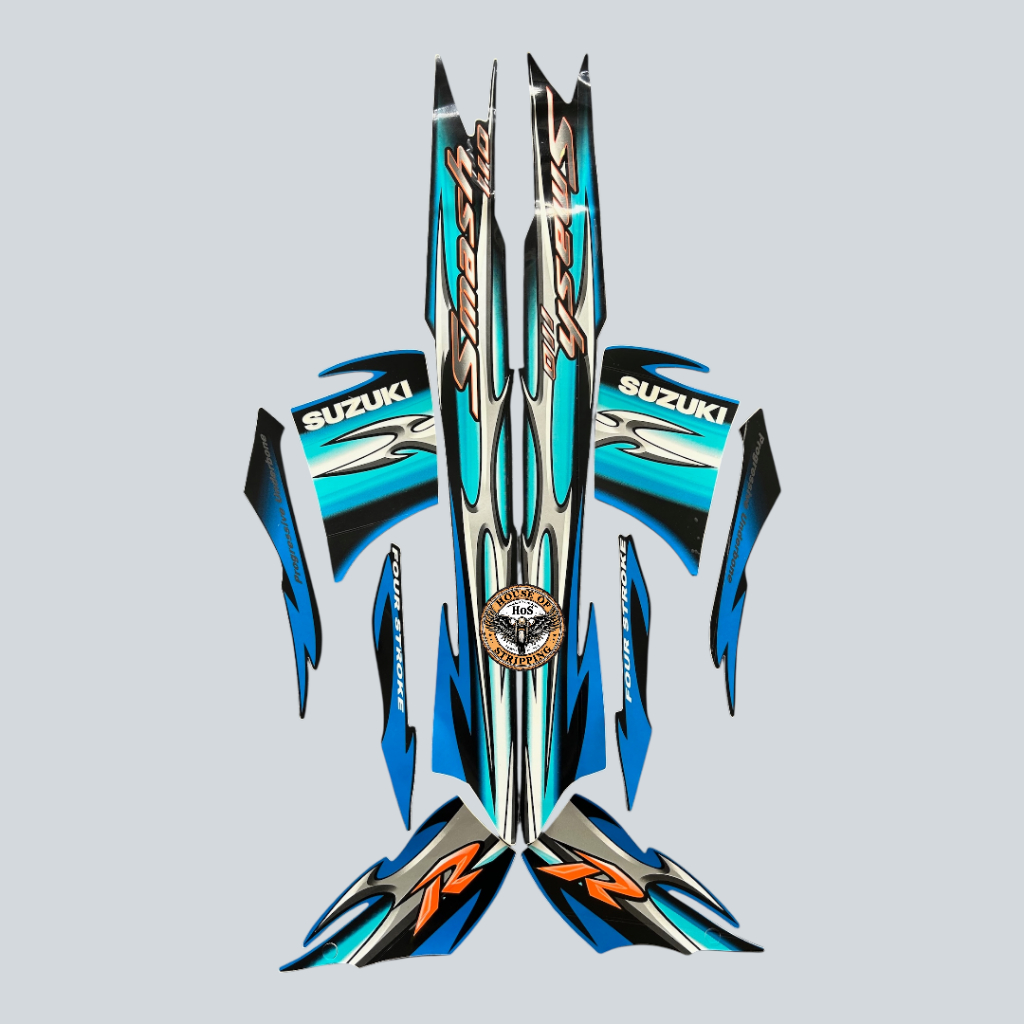 Stiker Striping Smash R 2007 Biru