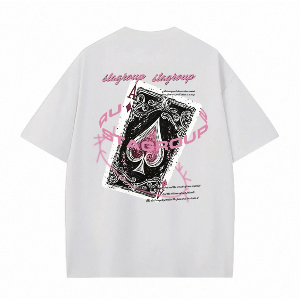 Kaos Hitam Motif Kartu Remi As Sekop - Desain Grafis Vintage Poker & Tipografi - Streetwear Unisex