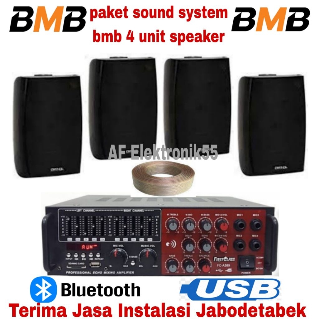 Paket Sound BMB Cafe Atau Restoran Speaker BMB 4 Unit Speaker